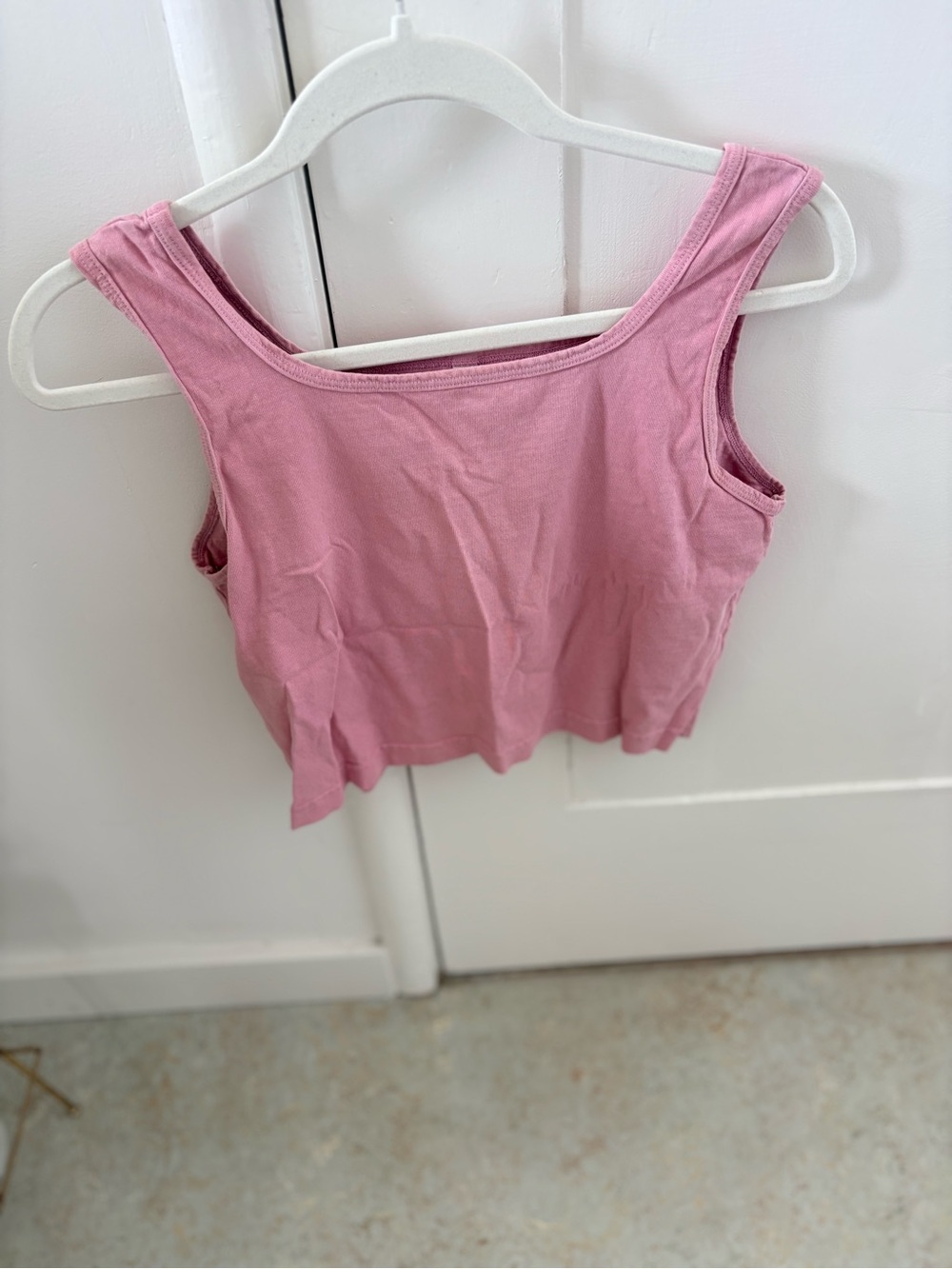 OAK Pink Scoop Neck Crop Tank